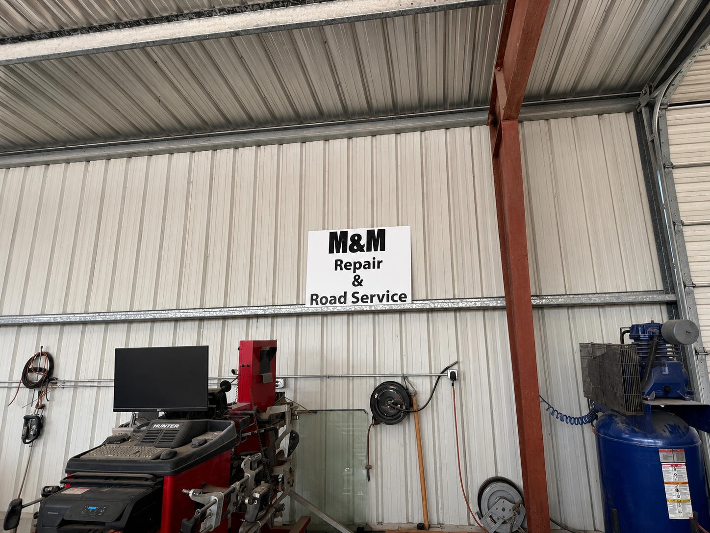 Truck service bay at M&M Repair Road Service